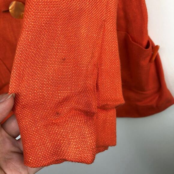 Denise Hajjar Boston Bright Orange V-Neck Blazer - Picture 13 of 14